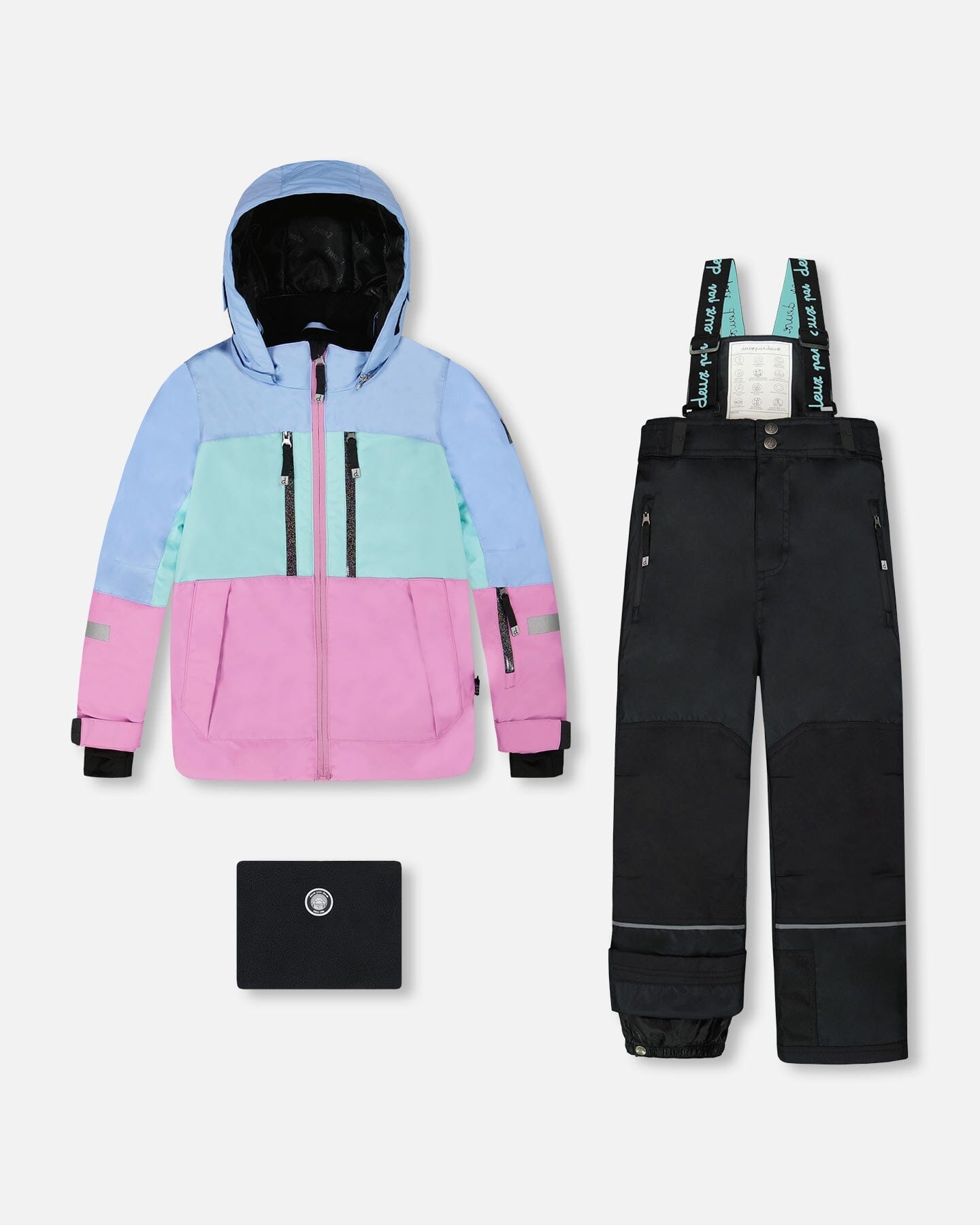 Combinaison de neige Teknik deux pièces avec veste color block et pantalon uni Noir