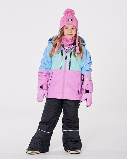 Combinaison de neige Teknik deux pièces avec veste color block et pantalon uni Noir