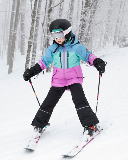 Combinaison de neige Teknik deux pièces avec veste color block et pantalon uni Noir