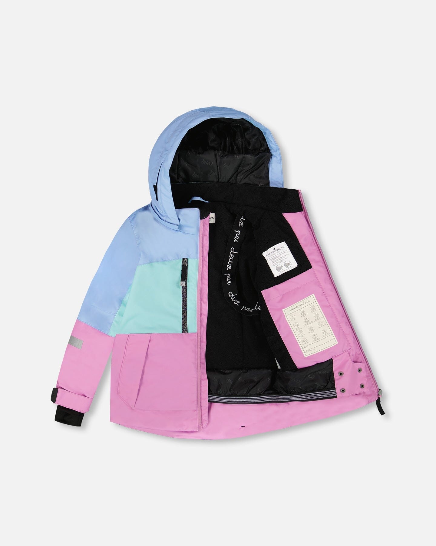 Combinaison de neige Teknik deux pièces avec veste color block et pantalon uni Noir