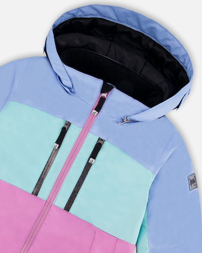 Combinaison de neige Teknik deux pièces avec veste color block et pantalon uni Noir