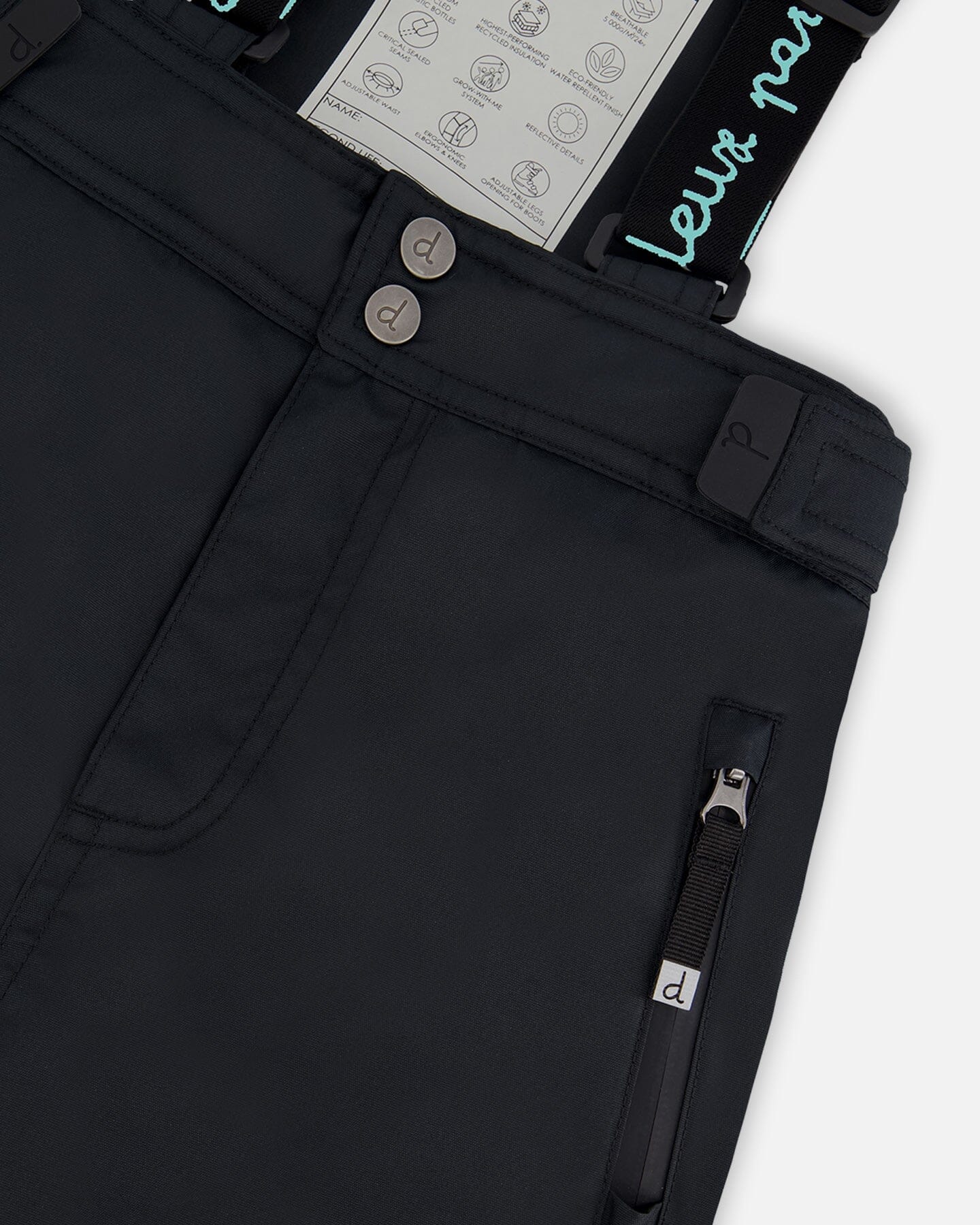 Combinaison de neige Teknik deux pièces avec veste color block et pantalon uni Noir