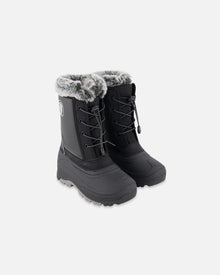Bottes d'hiver noires avec doublure amovible