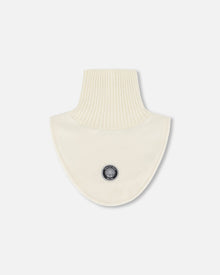 Cache-cou en polaire et tricot blanc cassé