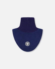 Cache-cou en polaire et tricot bleu marine