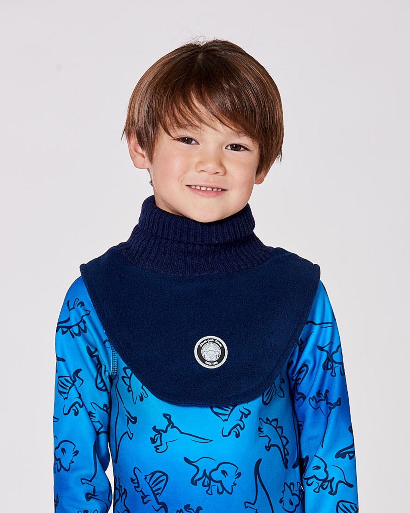 Polar Fleece And Knit Neckwarmer Navy Blue
