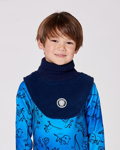 Polar Fleece And Knit Neckwarmer Navy Blue