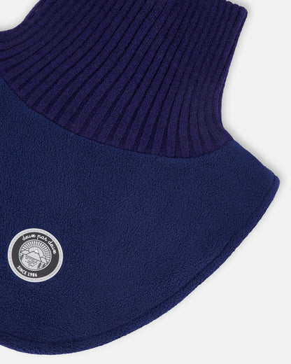 Polar Fleece And Knit Neckwarmer Navy Blue