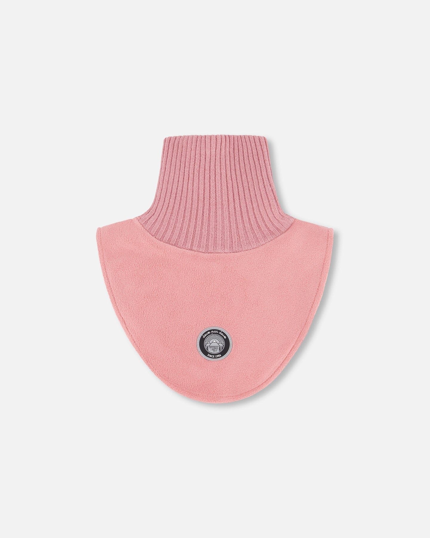 Cache-cou en polaire et tricot rose poudré
