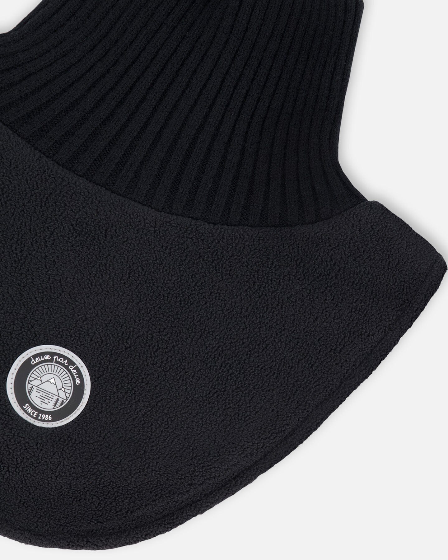 Polar Fleece And Knit Neckwarmer Black