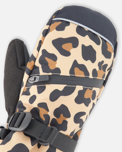 Mitaines d'hiver Teknik Léopard Beige