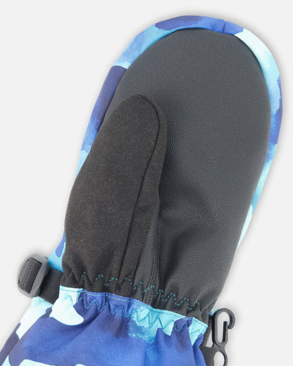 Winter Mittens Teknik Teal Blue Camouflage