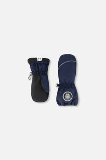 Moufle d'hiver, motif jeu, bleu marine