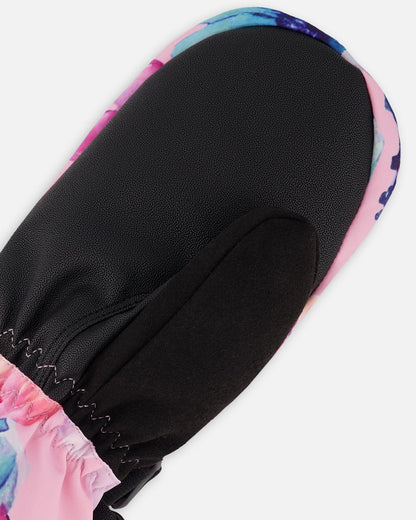 Winter Mittens Teknik Pink Watercolor Flower Print
