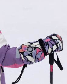 Mouffles d'hiver Teknik noires imprimé fleurs rétro