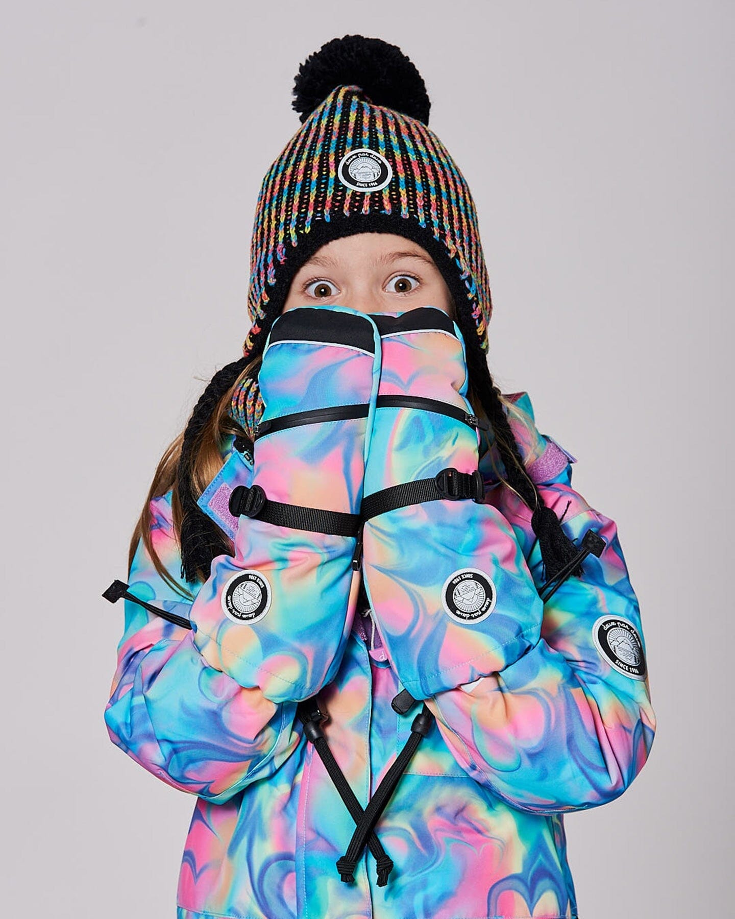Mouffles d'hiver Motif Cœur Arc-en-ciel Teknik