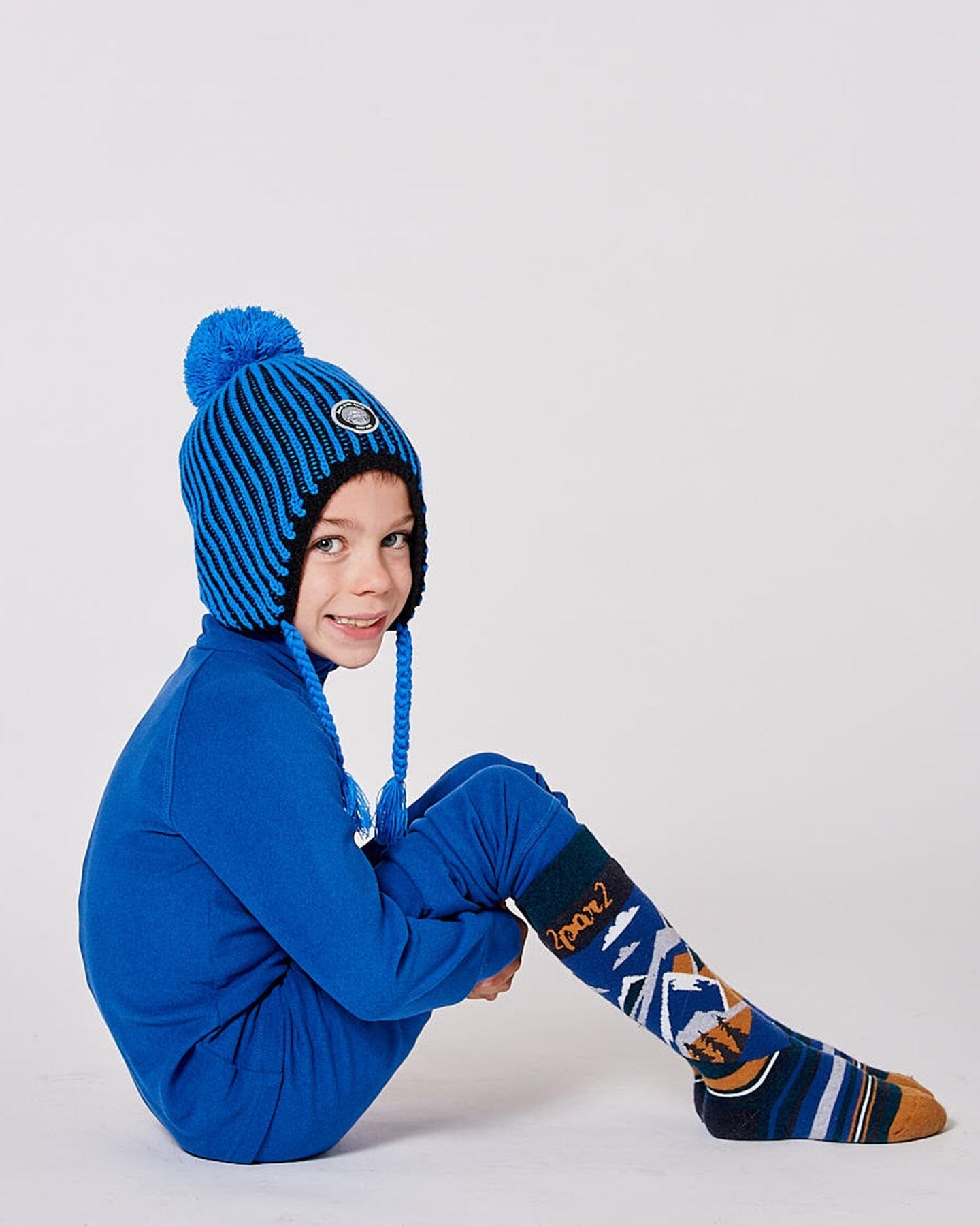 Chaussettes de ski d'hiver en laine mérinos sarcelle foncée