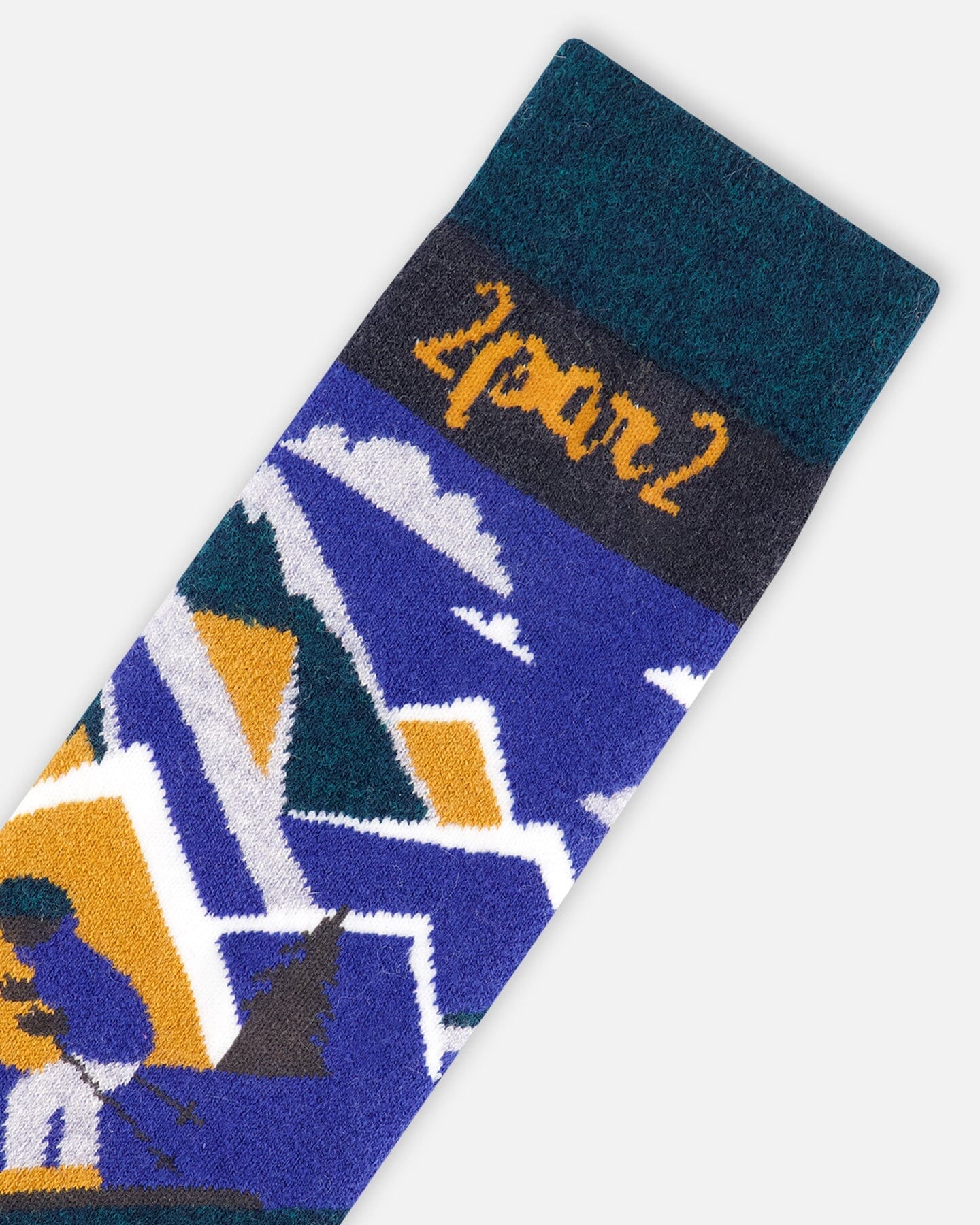 Chaussettes de ski d'hiver en laine mérinos sarcelle foncée