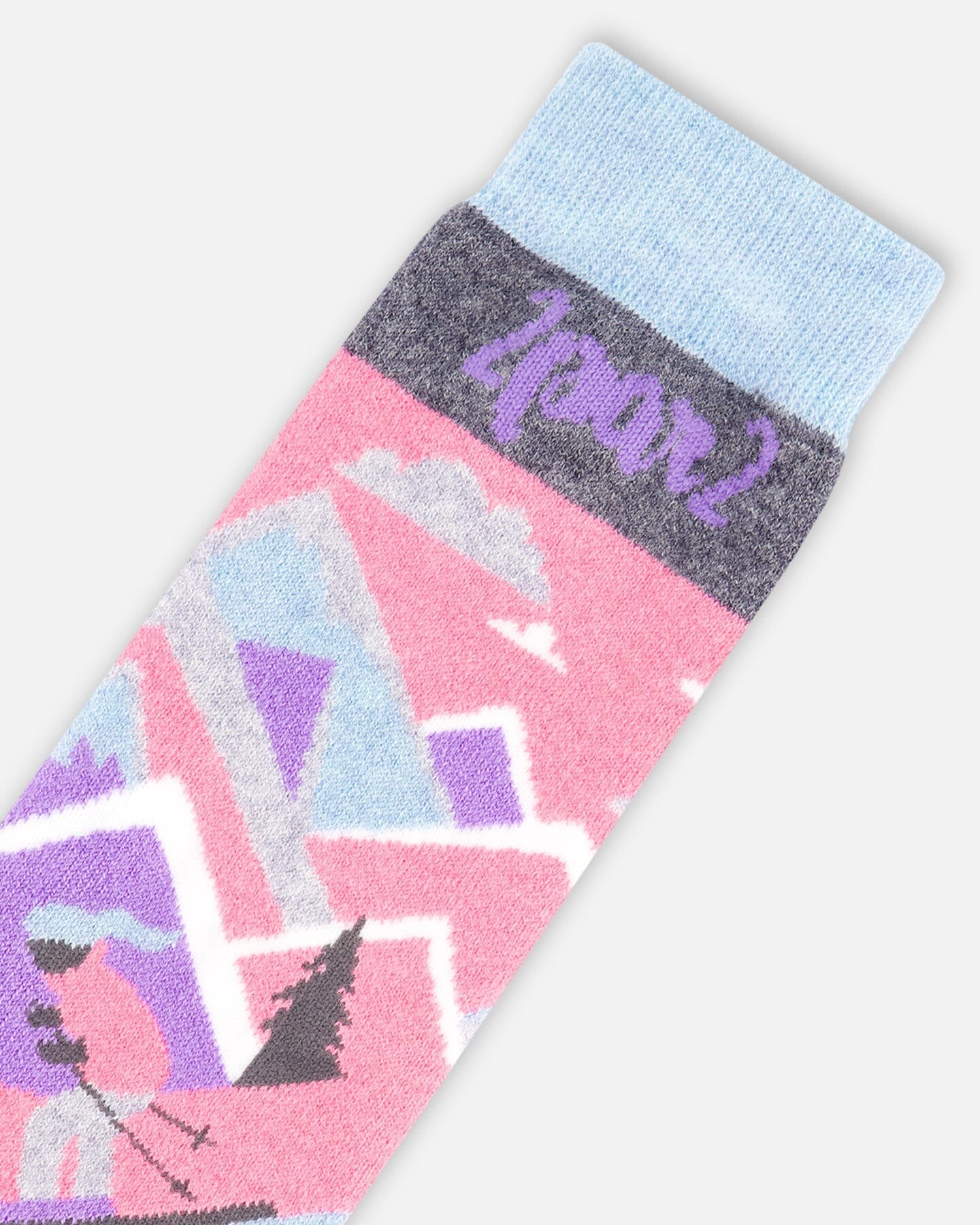 Chaussettes de ski d'hiver en laine mérinos roses