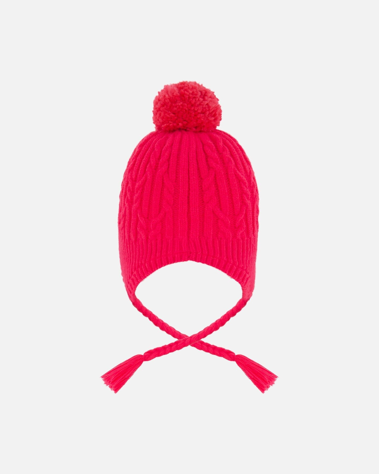 Bonnet d'hiver doublé avec pompon corail flash