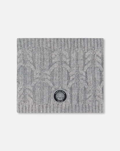 Cache-cou d'hiver doublé gris chiné