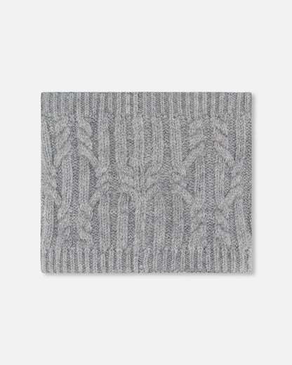 Cache-cou d'hiver doublé gris chiné