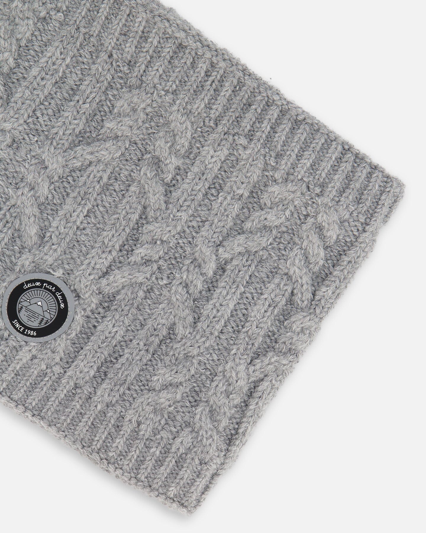 Cache-cou d'hiver doublé gris chiné