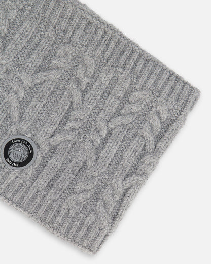 Cache-cou d'hiver doublé gris chiné