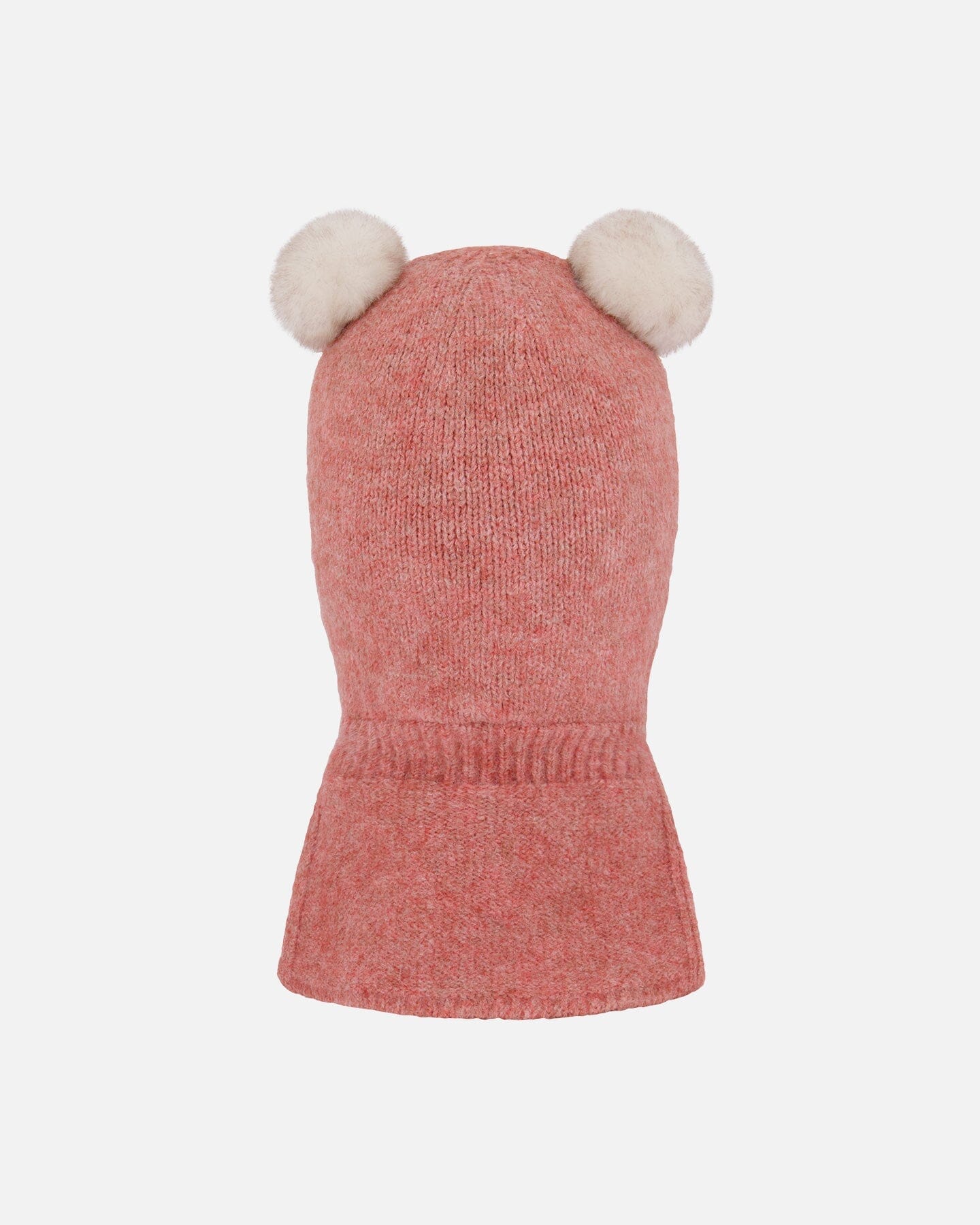 Cagoule tricotée rose poudré