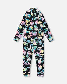 Two-Piece Thermal Underwear Set Smiley Face Girl
