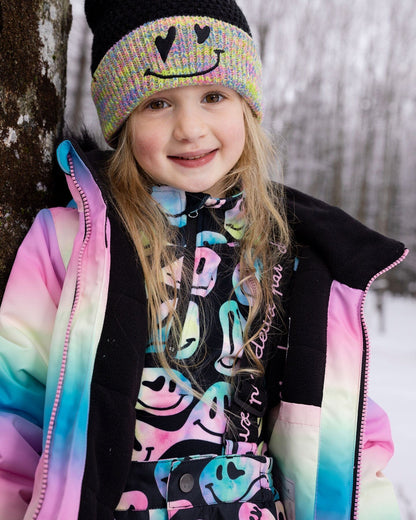 Two-Piece Thermal Underwear Set Smiley Face Girl