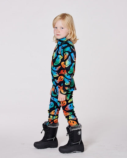 Two-Piece Thermal Underwear Set Smiley Face Boy