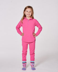Ensemble de sous-vêtements thermiques deux pièces rose bonbon