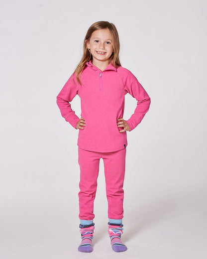 Ensemble de sous-vêtements thermiques deux pièces rose bonbon