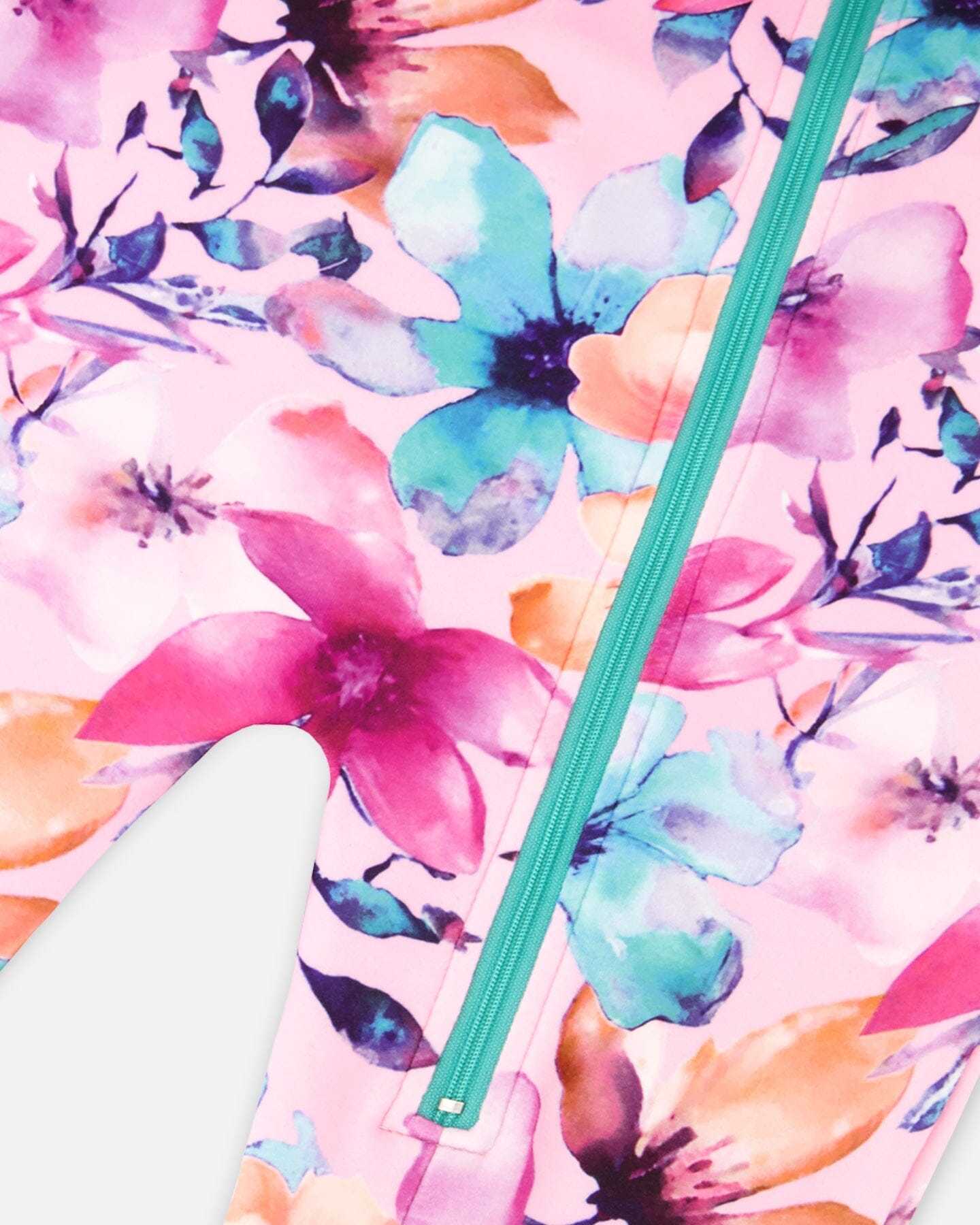 Sous-vêtement thermique une pièce à imprimé floral aquarelle rose