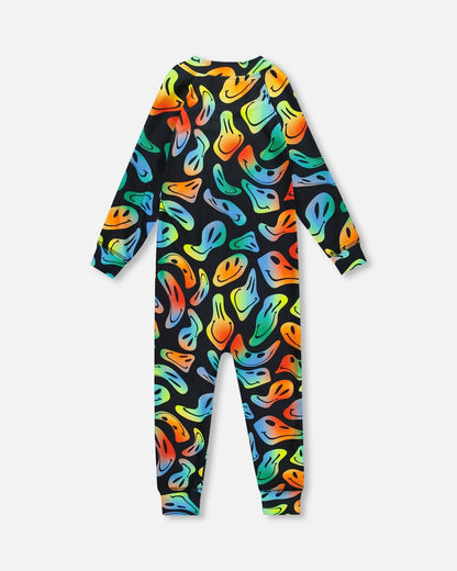 Sous-vêtement thermique une pièce motif Smiley garçon