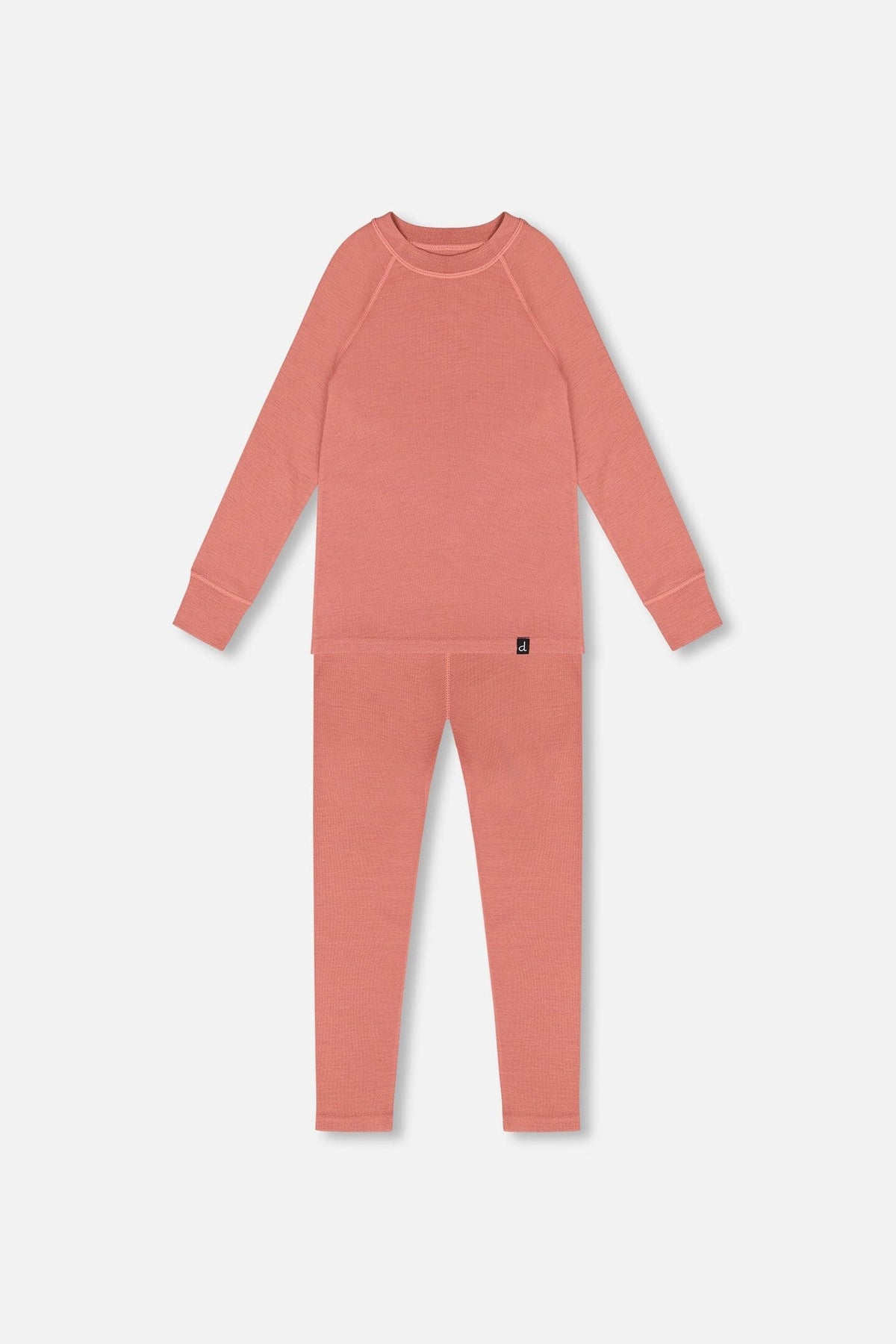 Ensemble couche de base en laine mérinos rose poudré