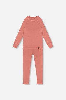 Ensemble couche de base en laine mérinos rose poudré