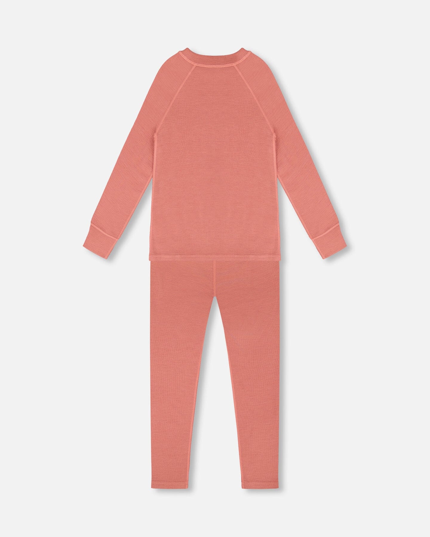 Ensemble couche de base en laine mérinos rose poudré