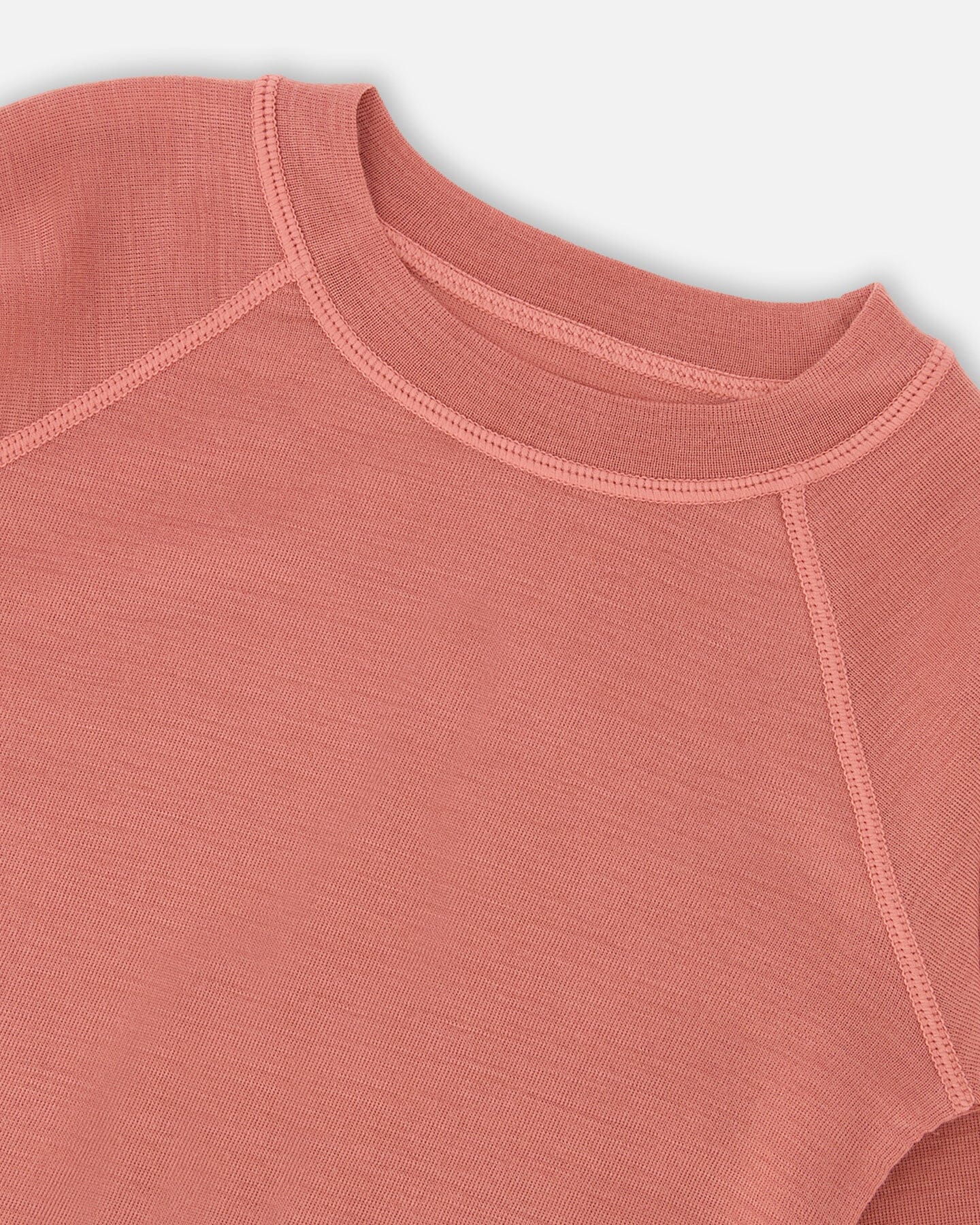 Ensemble couche de base en laine mérinos rose poudré