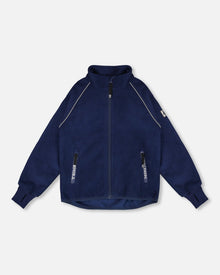 Veste mi-saison coupe-vent en polaire TEKNIK bleu marine