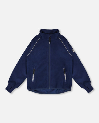 Veste mi-saison coupe-vent en polaire TEKNIK bleu marine