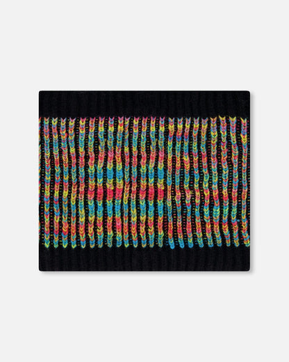 Lined Knit Neckwarmer Black And Multicolor