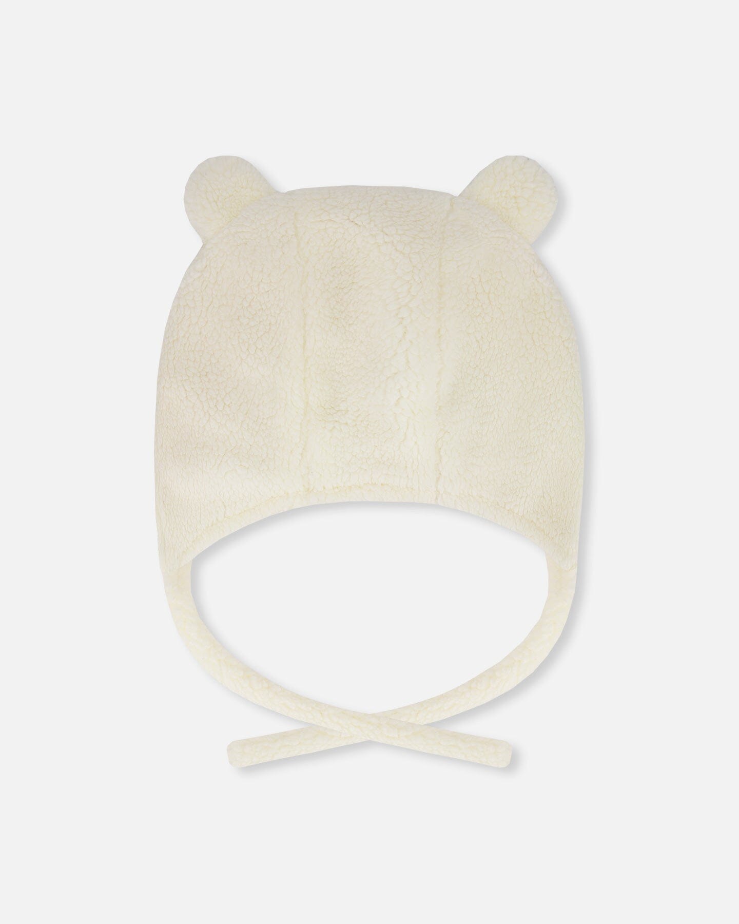 Bonnet bébé Sherpa doublé avec cache-oreilles écru