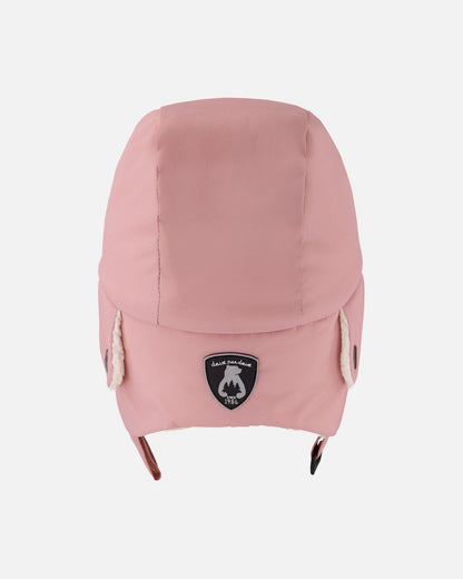 Chapka bébé doublée Rose poudré