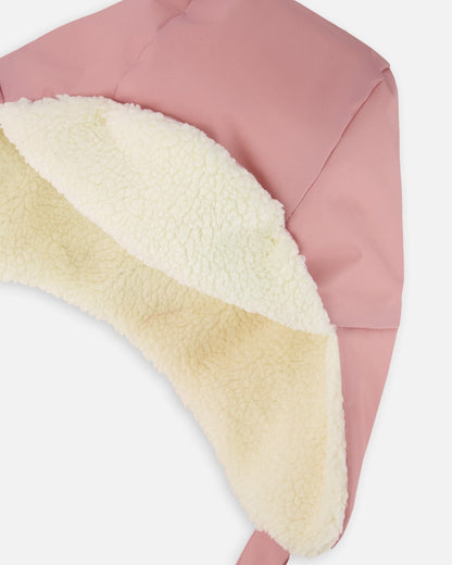 Chapka bébé doublée Rose poudré
