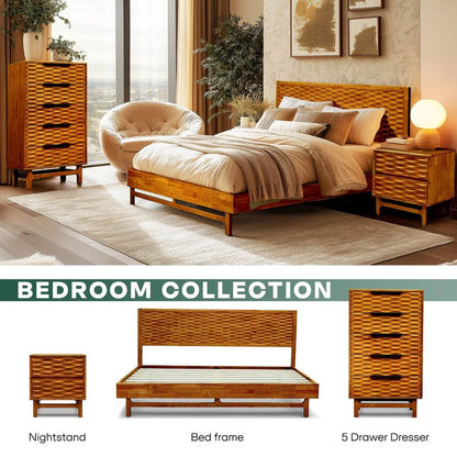 Commode Elara en bois massif à 5 tiroirs