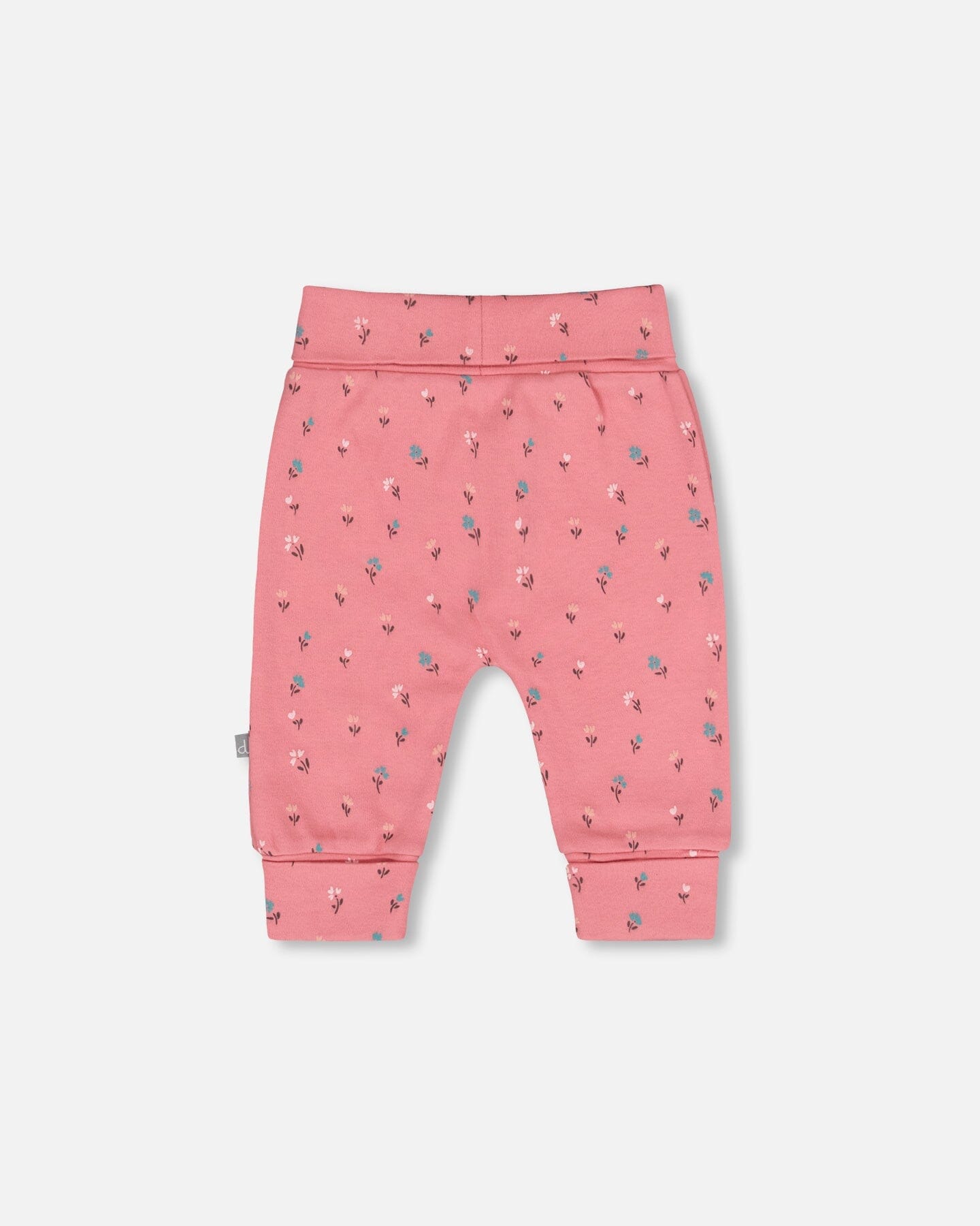 Pantalon évolutif en coton biologique rose fleuri