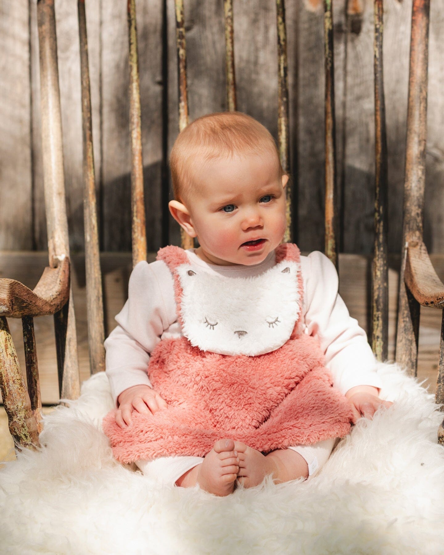 Bi-Material Dress And Leggings Set Old Pink