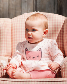Ensemble Robe Et Leggings En Coton Biologique Rose À Mini Fleurs